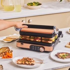Resim Karaca Gastro Gourmet Izgara ve Tost Makinesi Copper 2000 W 6 Dilim Kapasiteli 