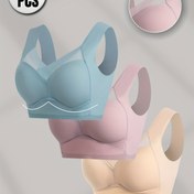 Resim 3 Parça Fileli Kablosuz Sütyen Takımı, Rahat ve Nefes Alabilen Push-Up Kadın İç Çamaşırı 