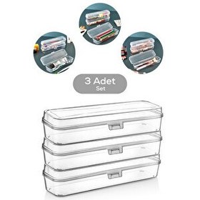 Resim Mithra Life 3 Adet Diş Fırçası Aksesuar Makyaj Seyahat Şeffaf Plastik Saklama Kutusu MIT1238 