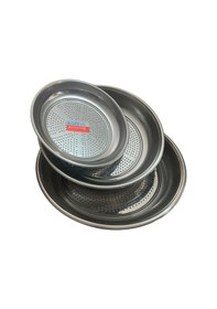 Resim Mobilreyon Paslanmaz Krom Süzgeç Süzek Ilistir 3 Adet 25-30-35 Cm 