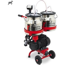 Resim Melasty Micro İkili Keçi Süt Sağma Makinesi Paslanmaz Güğüm - Kauçuk Memelik Micro Çift Güğüm Kuru Pompa 