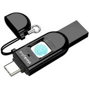 Resim Vkemall 32gb Aes256 Parmak İzi Şifreli Usb Bellek, Usb3.0+type-c Çift Port, 100mb/s Hızlı Aktarım, Çelik Kasa, Tfu301 Siyah 