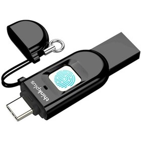 Resim Vkemall 32gb Aes256 Parmak İzi Şifreli Usb Bellek, Usb3.0+type-c Çift Port, 100mb/s Hızlı Aktarım, Çelik Kasa, Tfu301 Siyah 