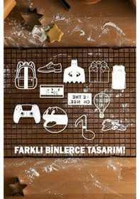 Resim Sörf Dalgası Kurabiye Kalıbı, Hamur Şekillendirici, Bisküvi Kalıbı, Kolay Kesim Ucu Beyaz 