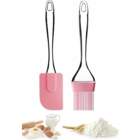 Resim Braventa Collection Silikon Spatula ve Fırça Seti, Silikon Yağ Fırçası, Silikon Yağ Sos Yumurta Fırçası, Damla Saplı Mut 