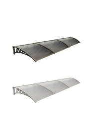 Resim Yapısan Plastik Ayak 6mm Levhalı Pratik Kapı Üstü Sundurma Kanopi 100x450 Cm Gri 