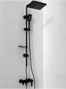 Resim Fawer 500B2 Berlin Siyah Robot Duş Seti + Rudi Siyah Banyo Bataryası Siyah 