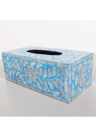 Resim Anita Sedefli Dikdörtgen Peçetelik 23x12x8,5 Cm Mavi 