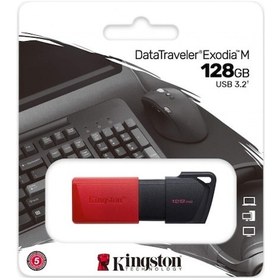 Resim Kıngston Dtxm/128gb Usb 3.2 Data Traveler Exodia M Flash Disk Siyah-kırmızı 