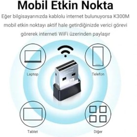 Resim Storemax 300MBPS Wifi 6 Çift Bant Kablosuz Alıcı Verici USB Adaptör 