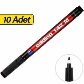 Resim Edding 142M Permanent Asetat Kalemi M Uç 10 Adet - Siyah (Kutu) 