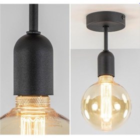 Resim Mylights Retro Tavan Duvar Aplik Armatür Avize E27 Duy Siyah 