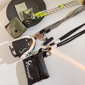Resim Moda Cooy Siyah Telefon Askısı, Döner Dokuma Kayışlı – Cep Telefonları, Anahtarlar ve Kartlar için Çapraz Vücut & Boyun Askısı, Güvenli Bağlantı için Dayanıklı Plastik Klips, Telefon Askısı 