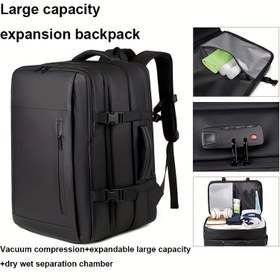 Resim Yüksek Kapasiteli ve Genişletilebilir Bir Erkek Sırt Çantası, Vakum Sıkıştırma Tasarımı ile Seyahat ve İş Seyahatleri için Mükemmel. Ayrıca Geniş Bir Laptop Sırt Çantası olarak da Harika Görünüyor, Üniversite Öğrencileri ve Profesyoneller için İdeal., Kadınlar için Uygun 