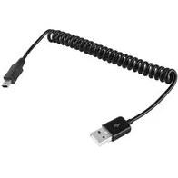 Resim Xinhang Mını 5-Pın USB USB 2.0 Am Sarmalı Kablo / Yay Kablosu, Uzunluk: 25CM 80 Cm'ye Kadar Uzatılabilir Siyah (Yurt Dışından) 