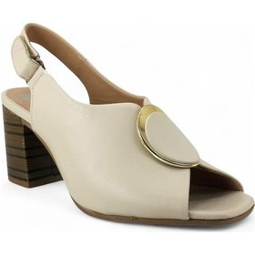 Resim Venüs 2108518 Hakiki Deri Topuklu Kadın Sandalet Bej 