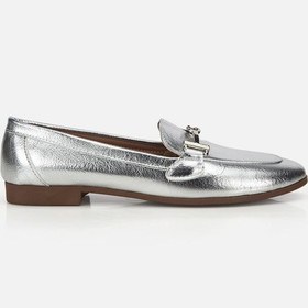 Resim Yaya Kadın Lame Toka Detaylı Metalik Loafer 