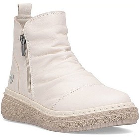 Resim Mammamia D25kb-1005 - B Kadın Hakiki Deri Çift Fermuarlı Günlük Comfort Bot Kemik Siyah 