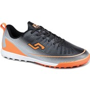 Resim Jump 30341 Erkek Halı Saha Ayakkabı Siyah / Oranj Beyaz - Siyah 