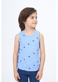 Resim Toontoy Kids Toontoy Erkek Çocuk Baskılı Atlet Mavi 
