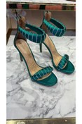 Resim lescarpe Gümüş Desen Abiye Ayakkabı Yeşil 