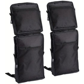 Resim Lumaworld 2 Adet Siyah Ayarlanabilir Kayış Atv Tank Çantası Dayanıklı Polyester Motosiklet Siyah 