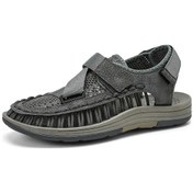 Resim Yaz Örme Erkek Sandalet Moda Nefes Rahat Gri 