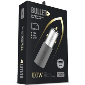 Resim Powerway Bullet 100w Araç Çakmaklık Şarj Cihazı Type-c Ve Usb Çıkışlı Profesyonel Turbo Hızlı Şarj 