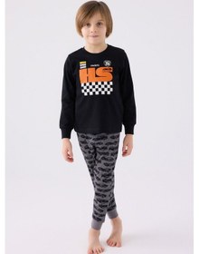 Resim Rolypoly Erkek Çocuk Siyah Pijama Takımı 5274-45624 Siyah 