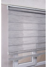 Resim Etekli Gri Bambu Kaliteli Güneşlik Stor Perde 