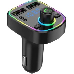 Resim Cosmostech Car C2 Araç Fm Transmitter 5.3 Bluetooth Araç Kiti Hızlı Şarj Qc 3.1 Çift USB ve Type-C Mp3 Sd Kart Çakmaklık Girişli oto müzik çalar 