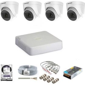 Resim Hikvision 4 Kameralı İç Ortam Güvenlik Kamera Seti 1080p IR Dome Kameralar ve 1 TB Harddisk 