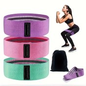 Resim 1 Adet Bacak ve Kalça Kaldırma Direnç Bandı - Yüksek Esneklikli Akrilik Kumaş, Çok Katmanlı Gerilim, Glute Kaldırma, Squat, Vücut Geliştirme, Güç Antrenmanı İçin Uygun, Pembe, Mor, Yeşil 