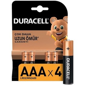 Resim Duracell 4Lü AAA İnce Kalem Pil 