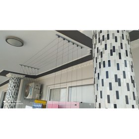 Resim Yıldız Silver 3 Sıralı 150 Cm Boyunda Asansörlü Çamaşır Kurutucu Gümüş 