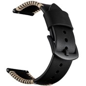 Resim 22mm Domuz Kaburga Tarzı Deri Kaplı Akıllı Saat Grubu Samsung Galaxy Watch 46mm 