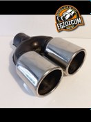 Resim 90 Mm. Düz Eşit Paslanmaz Krom Egzoz Ucu Eksoz Başlığı 1 Adet - - 