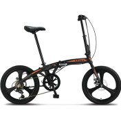 Resim Foldıng 2037 Magnezyum Jant 6 Vites Katlanır Bisiklet Siyah Turuncu7 