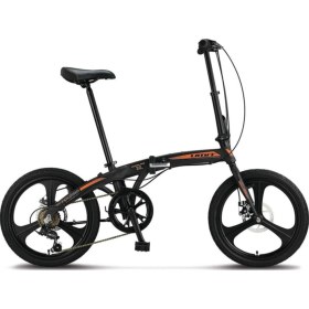 Resim Foldıng 2037 Magnezyum Jant 6 Vites Katlanır Bisiklet Siyah Turuncu7 