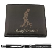 Resim İsme Özel Atatürk İşlemeli Bozuk Paralıklı Deri Erkek Cüzdan 