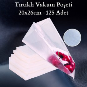 Resim Vakur Tırtıklı Vakum Makinesi Poşeti- Torbası 20x25 Cm - 125 Adet 