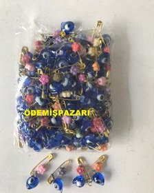 Resim Cam Minik Nazar Boncuğu Çengel Iğneli 100 Adet 