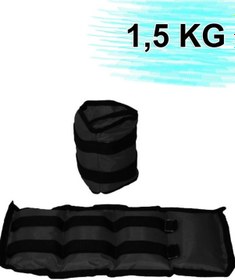 Resim El Ve Ayak Bilek Ağırlığı 2x1 ,5 Kg Kum Torbası Korsesi Ağırlık Kas Güçlendirmek Pilates 1.5kg Siyah 