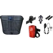 Resim NCR Bisiklet Ön Sepet ve Aksesuar Seti 6 Parça Ekonomik Paket 