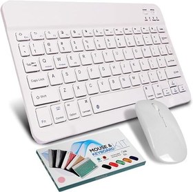 Resim Valkyrie Bluetooth Ios Ipad Android Windows Uyumlu Klavye Mouse Seti - Sessiz - Şarjlı - Combo - Ultra İnce - Türkçe - Kablosuz Beyaz 