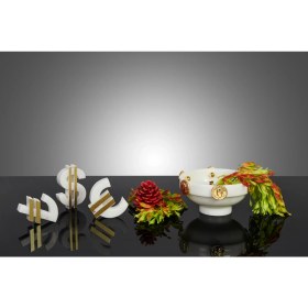 Resim Valente Madalyon Beyaz Mermer Büyük Çanak 