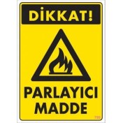 Resim Dikkat Parlayıcı Madde Uyarı Levhası 25X35 KOD:799 