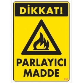 Resim Dikkat Parlayıcı Madde Uyarı Levhası 25X35 KOD:799 