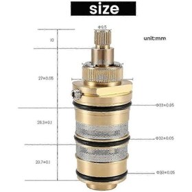 Resim Termostatik Duş Bataryası Vanası Değiştirme Kiti - Pirinç Su Sıcaklık Kontrolü Pirinç Rengi 