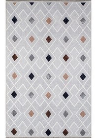 Resim Kaymaz Taban Yıkanabilir Modern Salon Mutfak Oturma Odası Çocuk Odası Halısı 5031 Gri 